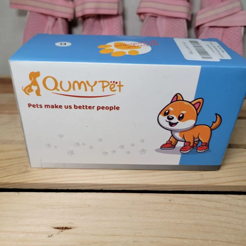 Qumy Pet Pink Performance Dog Shoes - Size 6
